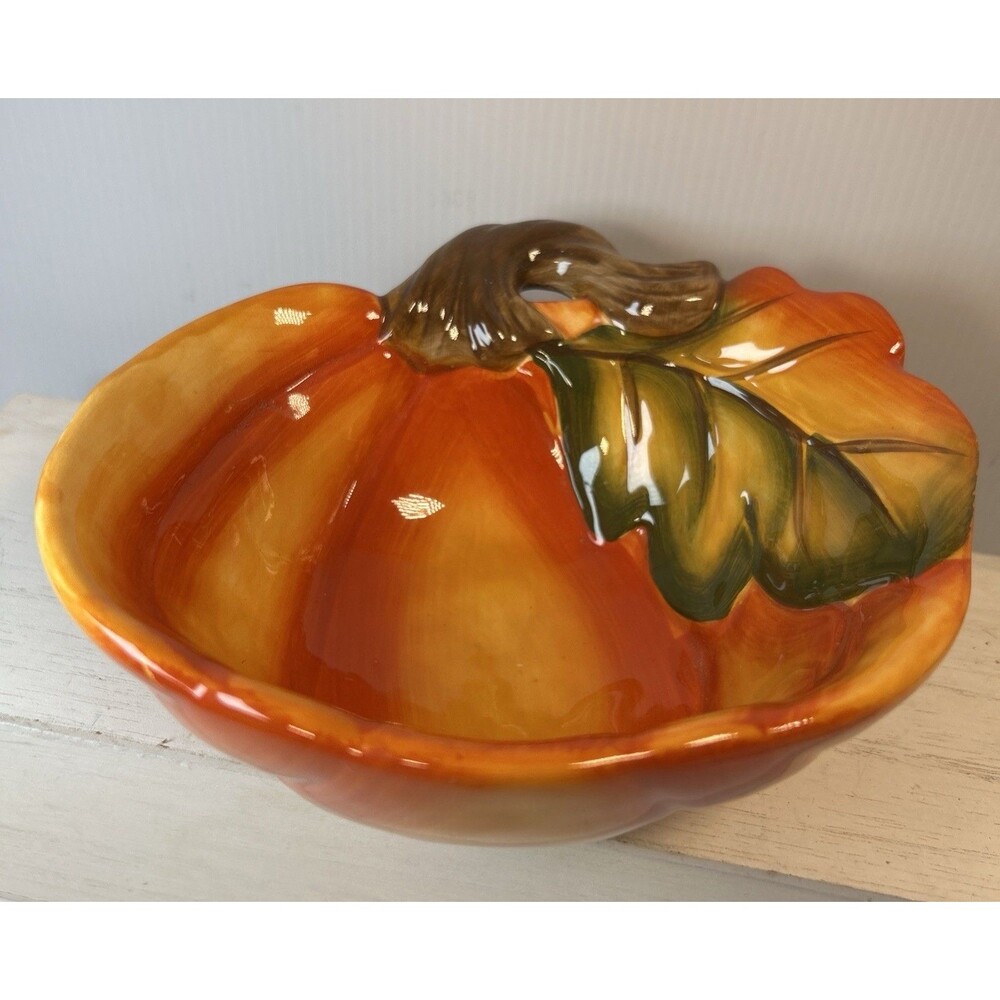 Better Homes & Garden Pumpkin Shaped Bowl/Candy Dish, 6" Set Of 2 Fall Harvest